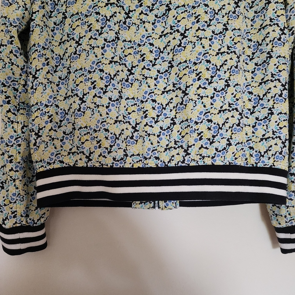 Equipment Abbott Bomber Jacket Coat Zip Up Pure Silk Floral Flowers Size XS - Picture 14 of 16